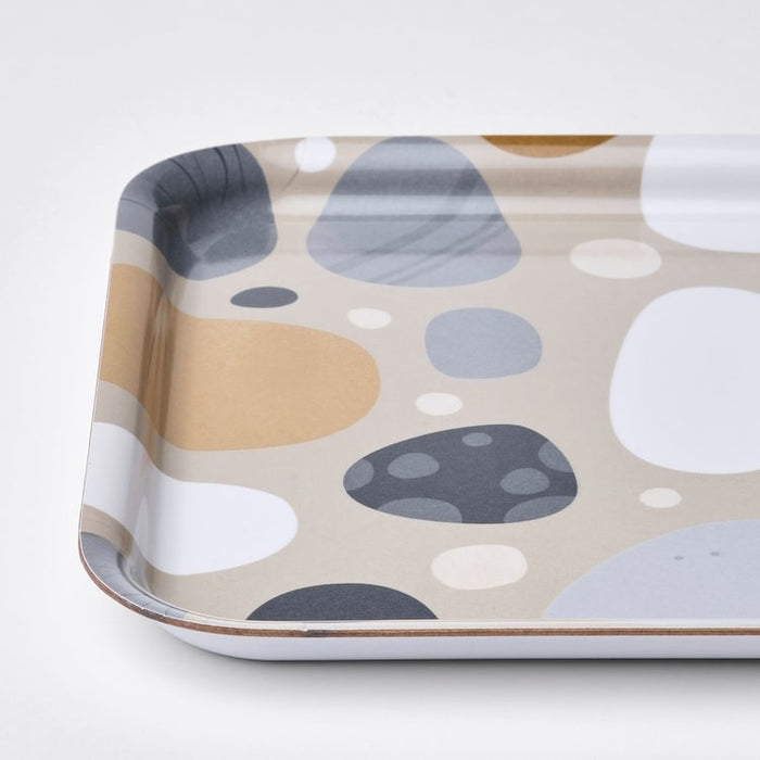 SOMMARFLOX Tray, patterned stones/multicolour, 20x28 cm