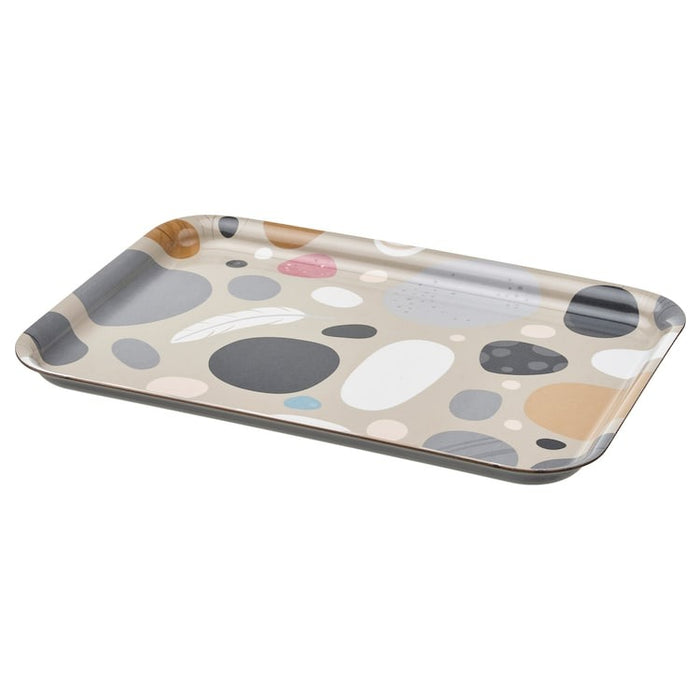 SOMMARFLOX Tray, patterned stones/multicolour, 20x28 cm