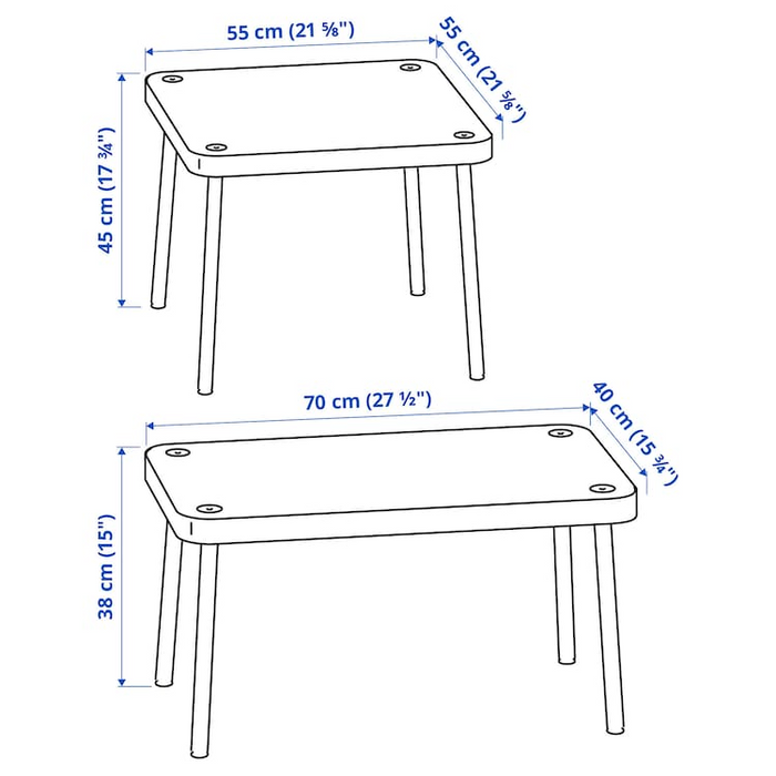 SONHULT Nest of tables, set of 2, grey/walnut effect, 50584293