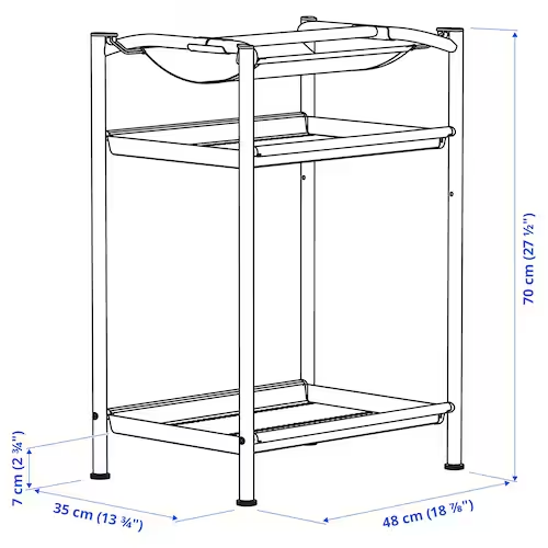 SPAND Table leg with storage, white