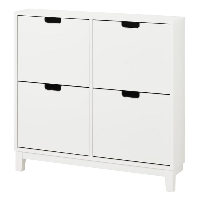 STALL Shoe cabinet with 4 compartments, white, 96x17x90 cm, 40530267