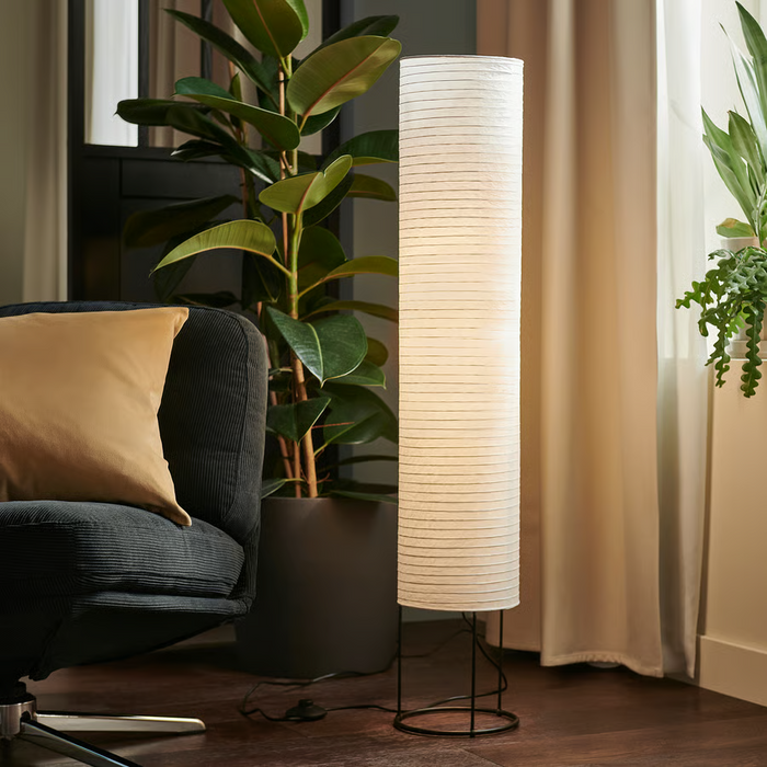 STRANDAD floor lamp, white/black, 70594837