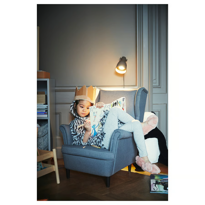 STRANDMON Children's armchair, Vissle grey, 80392546