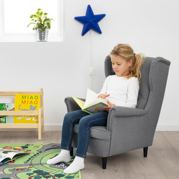 STRANDMON Children's armchair, Vissle grey, 80392546
