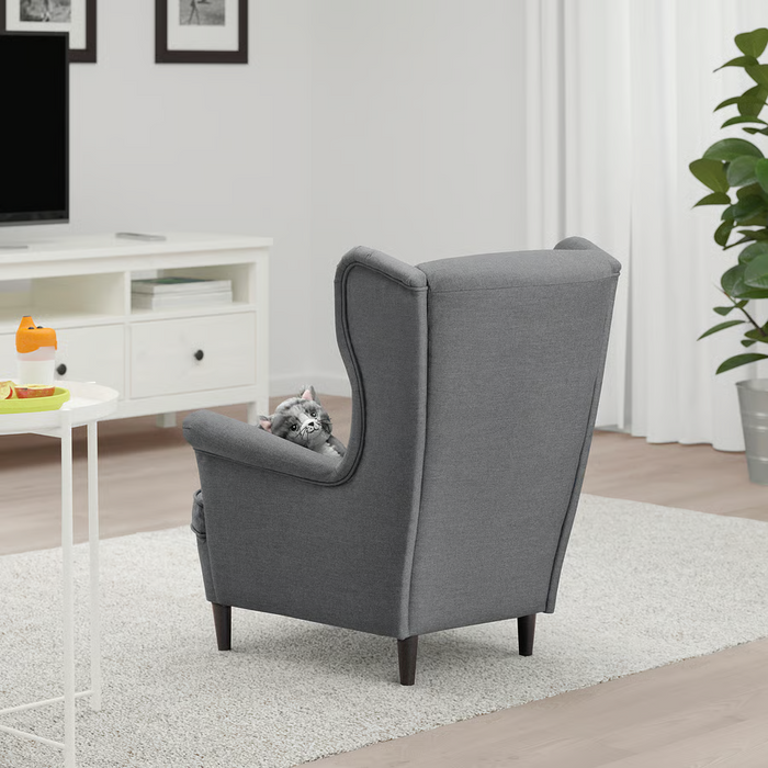 STRANDMON Children's armchair, Vissle grey, 80392546