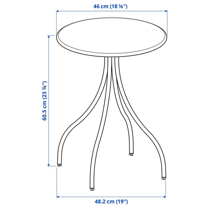 TANEBRO Side table, anthracite, 46 cm, 50578975