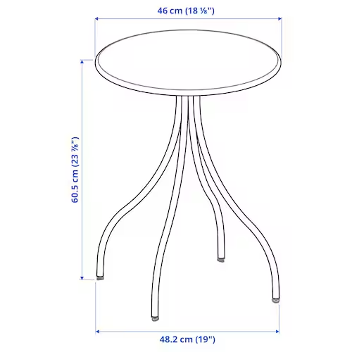 TANEBRO Side table, light grey-beige, 46 cm, 10578977