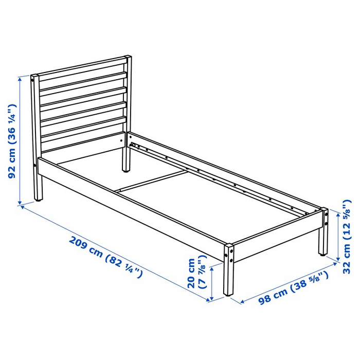 TARVA bed frame, pine, 90x200 cm, 20354463