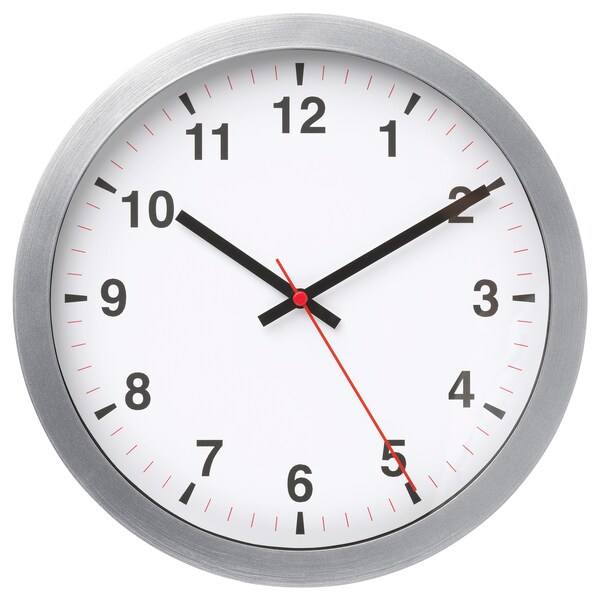 TJALLA Wall clock, silver-colour, 28 cm, 60540883