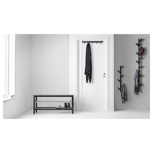 TJUSIG Bench with shoe storage, black, 108x34x50 cm, 10160861