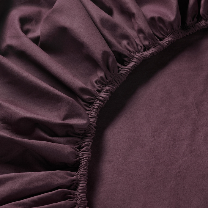 ULLVIDE Fitted sheet, deep red, 150x200 cm