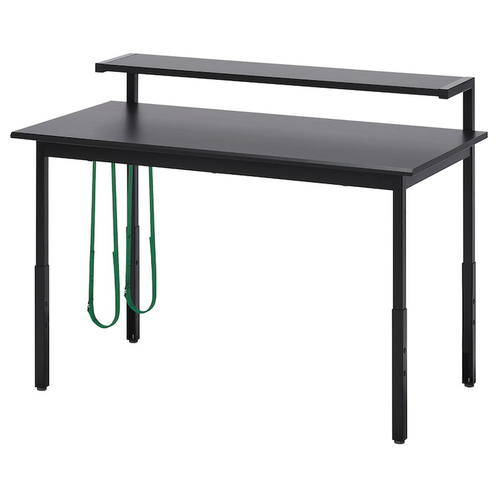 UTVISNING Gaming desk with shelf, black, 120x60 cm, 20586401