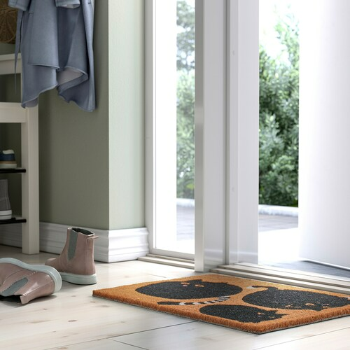 VAGTYP Door mat, cat black/natural, 40x60 cm