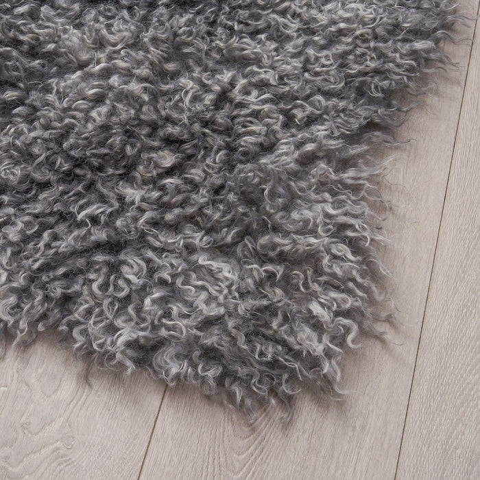 VAGVISARE Rug, dark grey, 65x95 cm