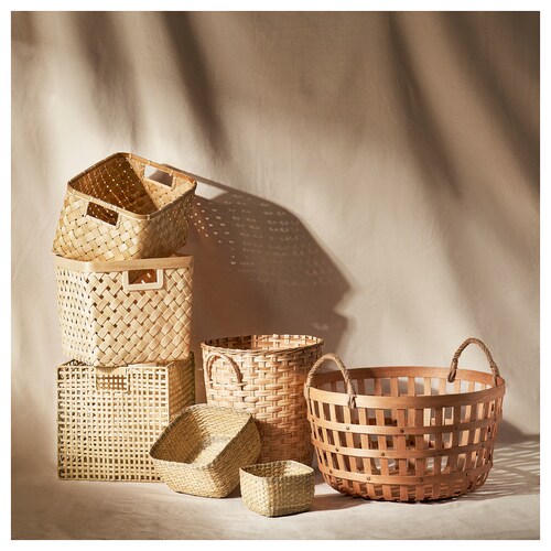 VAXTHUS Basket, poplar/handmade, 50x27 cm