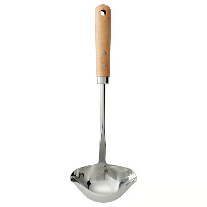 VARDAGEN Soup ladle, graduated/stainless steel beech, 32 cm, 20598545