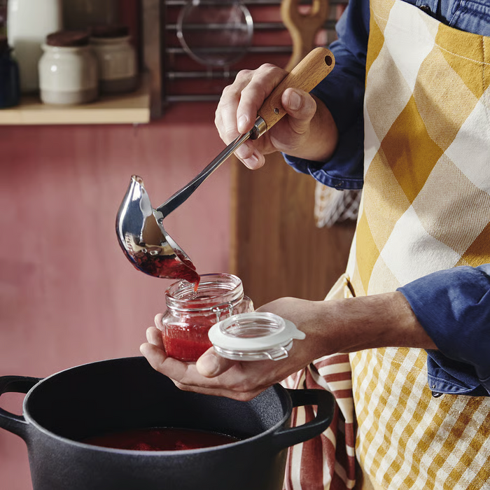 VARDAGEN Soup ladle, graduated/stainless steel beech, 32 cm, 20598545