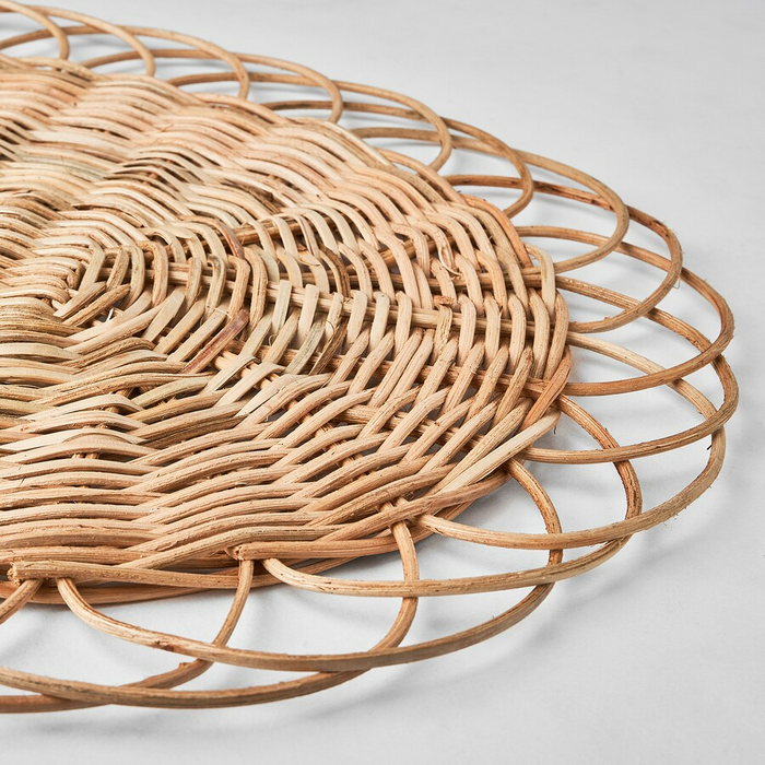 VARGFISK Place mat, natural/rattan handmade, 35 cm