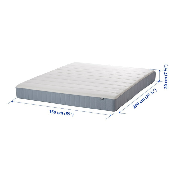 VESTEROY Pocket sprung mattress, firm/light blue, 150x200 cm