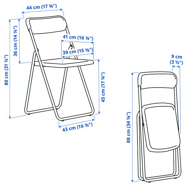 VIHALS Folding chair, green, 80592753