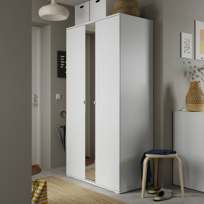 VIHALS Wardrobe with 2 doors, white, 105x57x200 cm, 40483256