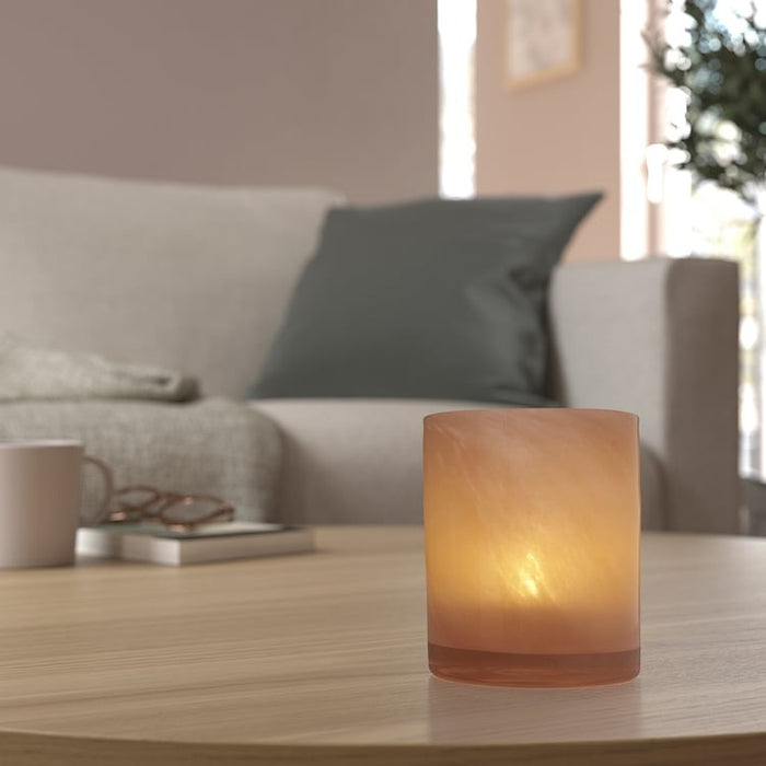 VINDSTILLA Tealight holder, pale pink, 11 cm