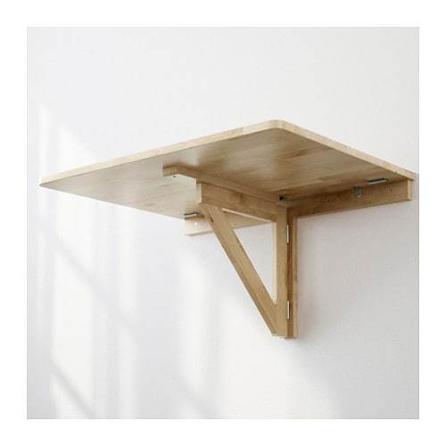 NORBO Wall-mounted drop-leaf table, birch