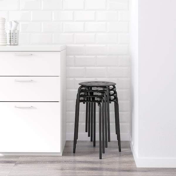 MARIUS Stool, black 45 cm