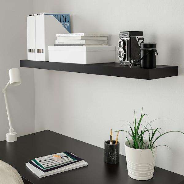 LACK Wall shelf, black-brown 110x26 cm