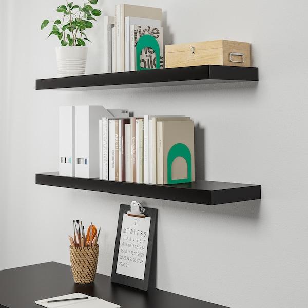 LACK Wall shelf, black-brown 110x26 cm