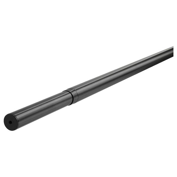 HUGAD Curtain rod, black 210-385 cm