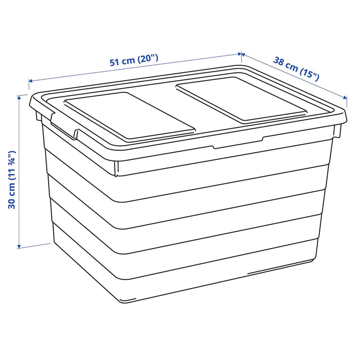 SOCKERBIT Box with lid, white 38x51x30 cm