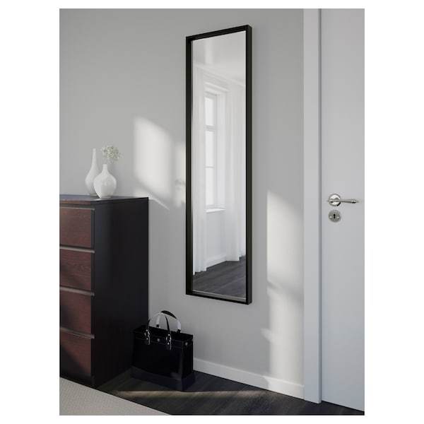 NISSEDAL Mirror, black 40x150 cm