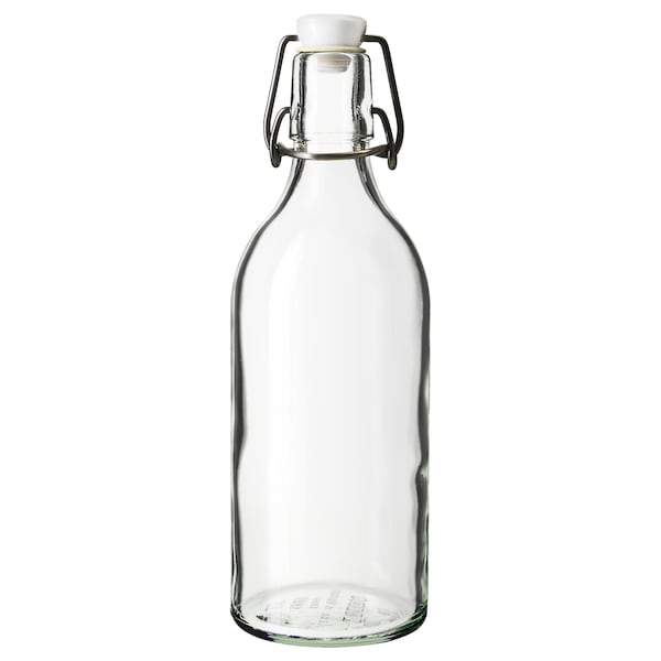 KORKEN bottle with stopper 0.5 L clear glass