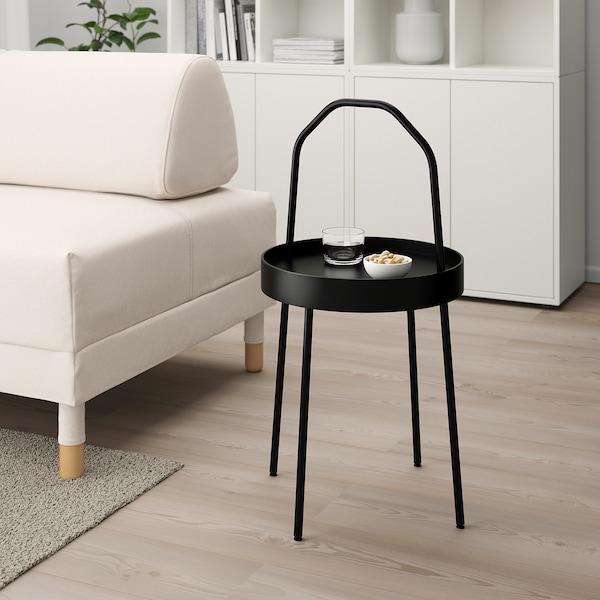 BURVIK Side table, black 38 cm