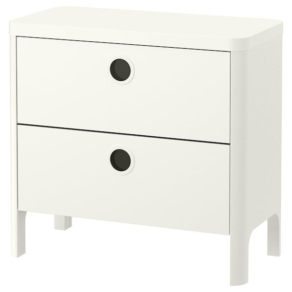 BUSUNGE Chest of 2 drawers, white 80x76 cm