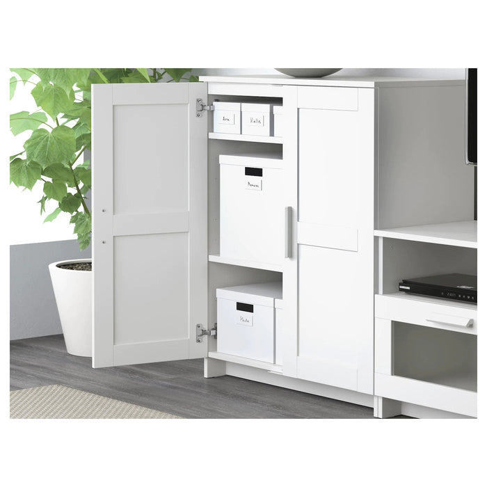 BRIMNES cabinet with doors, white, 78x95 cm