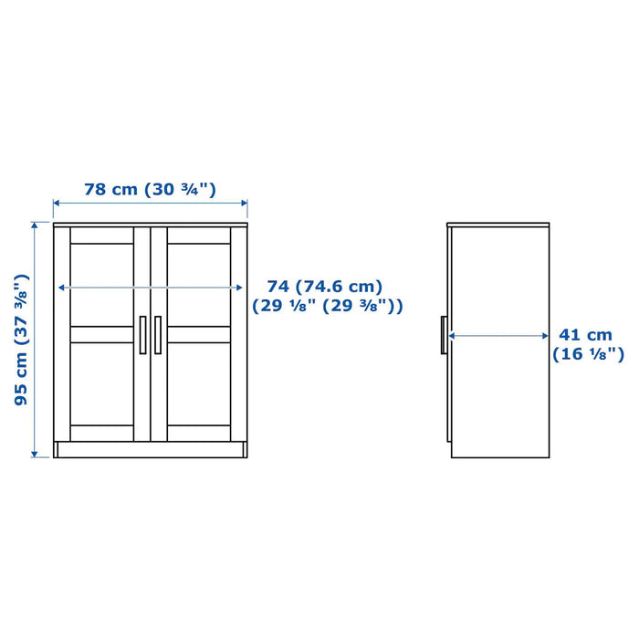 BRIMNES cabinet with doors, white, 78x95 cm