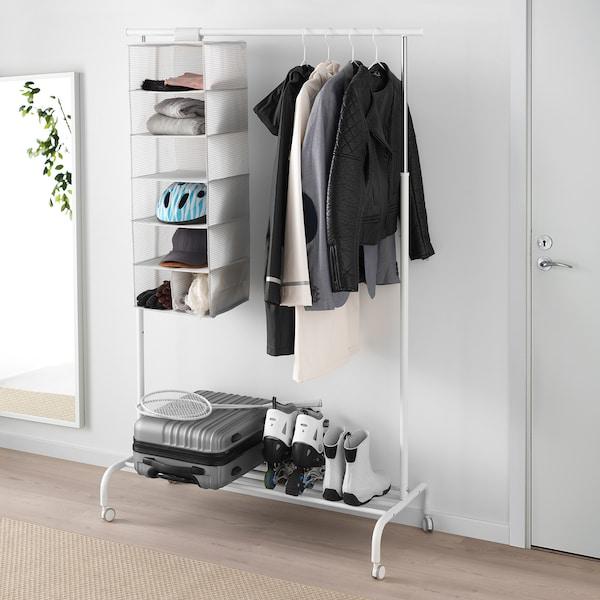 STUK Storage with 7 compartments, white/grey 30x30x90 cm