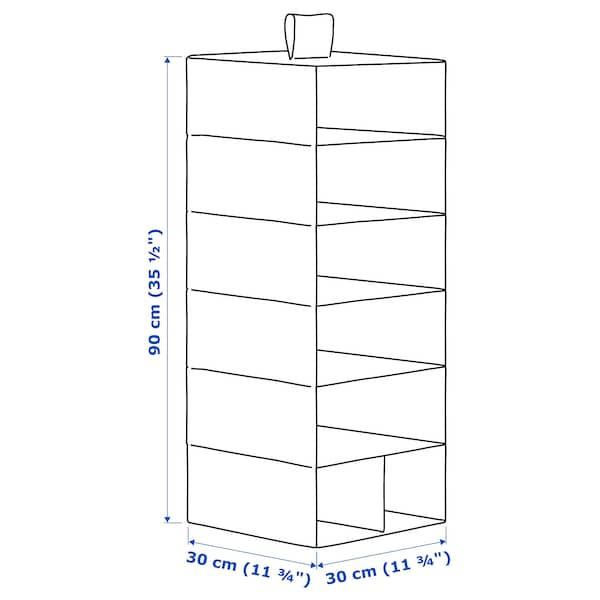 STUK Storage with 7 compartments, white/grey 30x30x90 cm