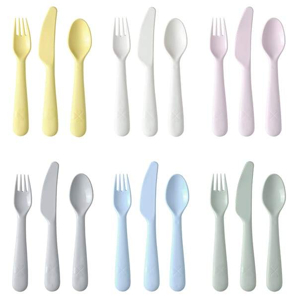 KALAS 18-piece cutlery set, mixed colours