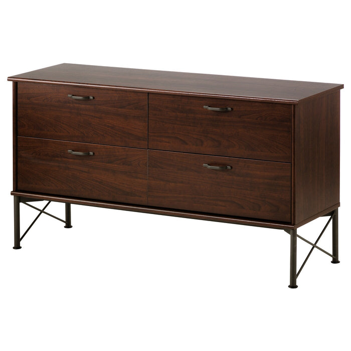 MUSKEN Chest of 4 drawers, brown 118x65 cm