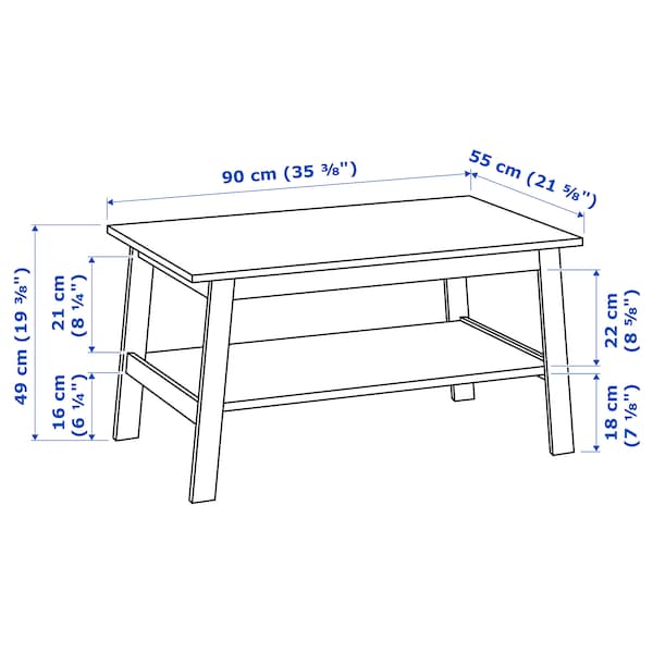 LUNNARP Coffee table, brown 90x55 cm