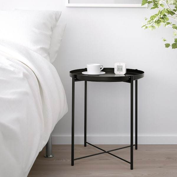 GLADOM Tray table, black 45x53 cm