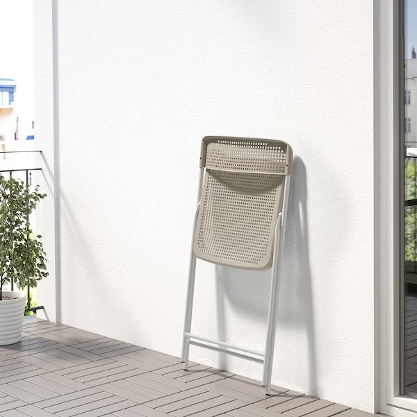 TORPARO Chair, in/outdoor, foldable white/beige