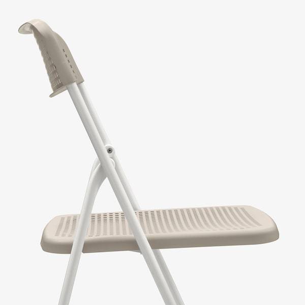 TORPARO Chair, in/outdoor, foldable white/beige