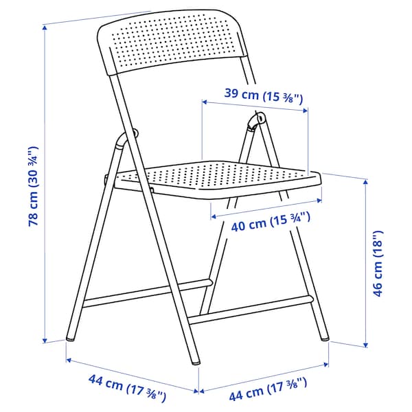 TORPARO Chair, in/outdoor, foldable white/beige