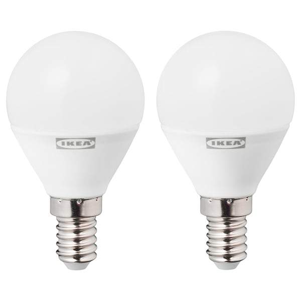 RYET LED bulb E14 470 lumen, globe opal white