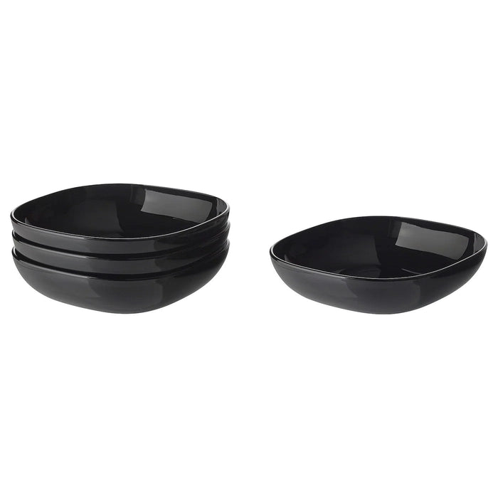 BACKIG deep plate, black, 20x20 cm