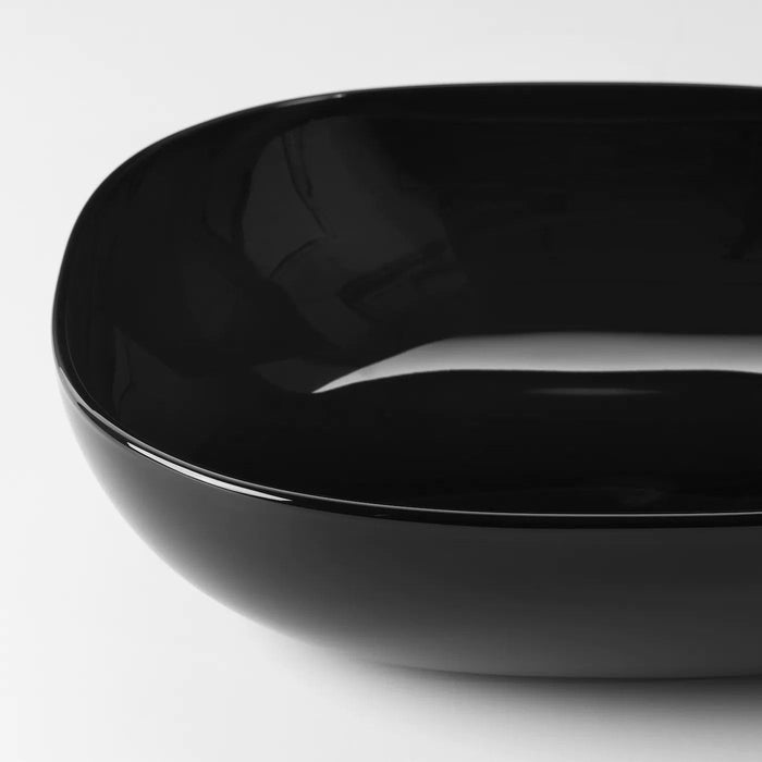 BACKIG deep plate, black, 20x20 cm